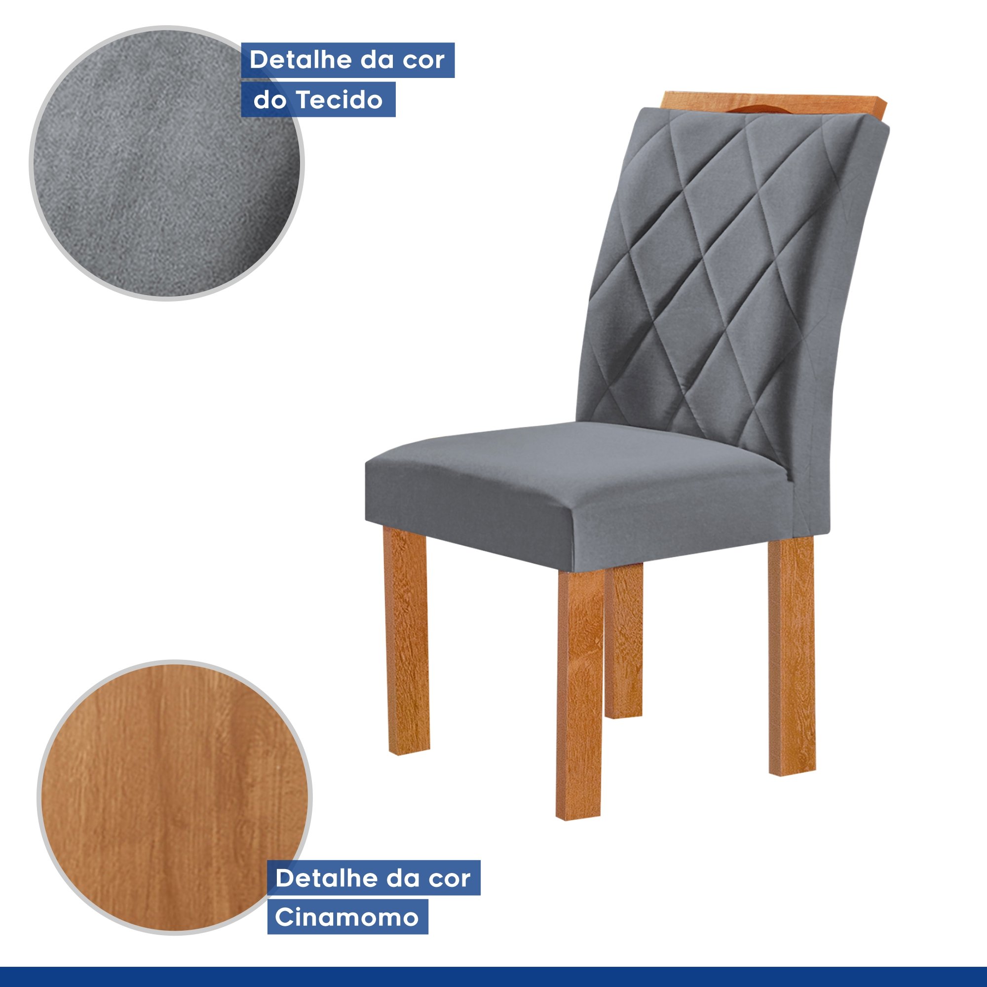 Conjunto Mesa Tampo Smart Plus Kyra 120cmx90cm 4 Cadeiras Arthus - 6