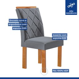 Conjunto Mesa Tampo Smart Plus Kyra 120cmx90cm 4 Cadeiras Arthus - 4