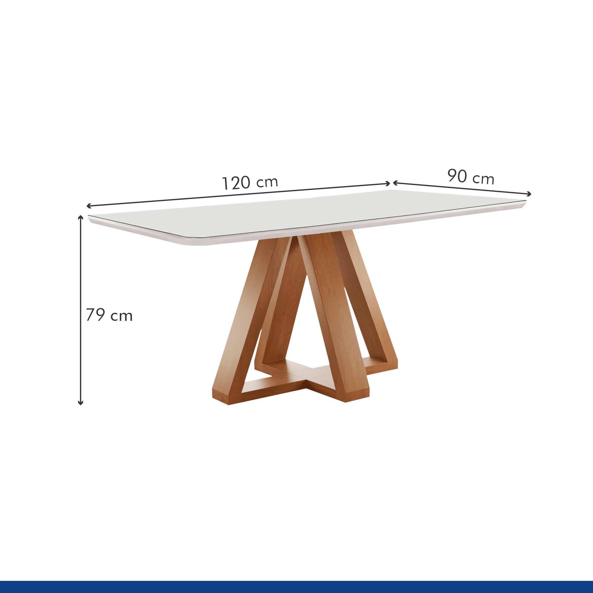 Conjunto Mesa Tampo Smart Plus Kyra 120cmx90cm 4 Cadeiras Arthus - 7