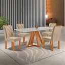 Ver imagem 1 de Conjunto Mesa Tampo Smart Plus Kyra 120CMX90CM 4 Cadeiras Arthus