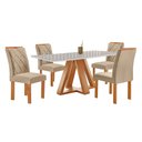 Ver imagem 2 de Conjunto Mesa Tampo Smart Plus Kyra 120CMX90CM 4 Cadeiras Arthus