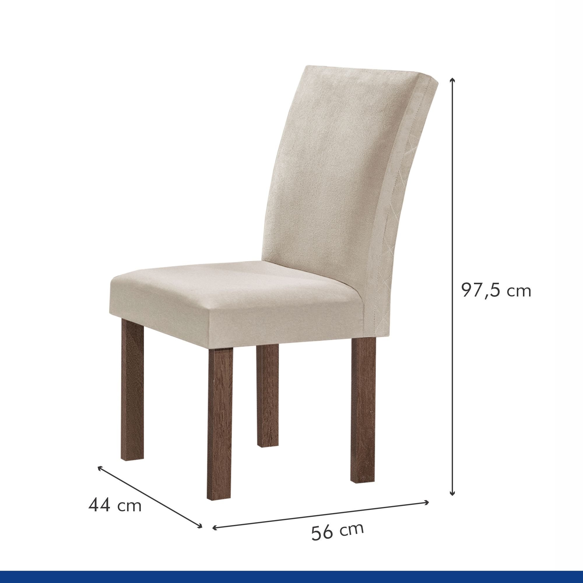 Conjunto Mesa Tampo Smart Plus Vidro Kyra 120cmx90cm 4 Cadeiras Canela - 8