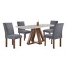 Conjunto Mesa Tampo Smart Plus Vidro Kyra 120cmx90cm 4 Cadeiras Canela - 11