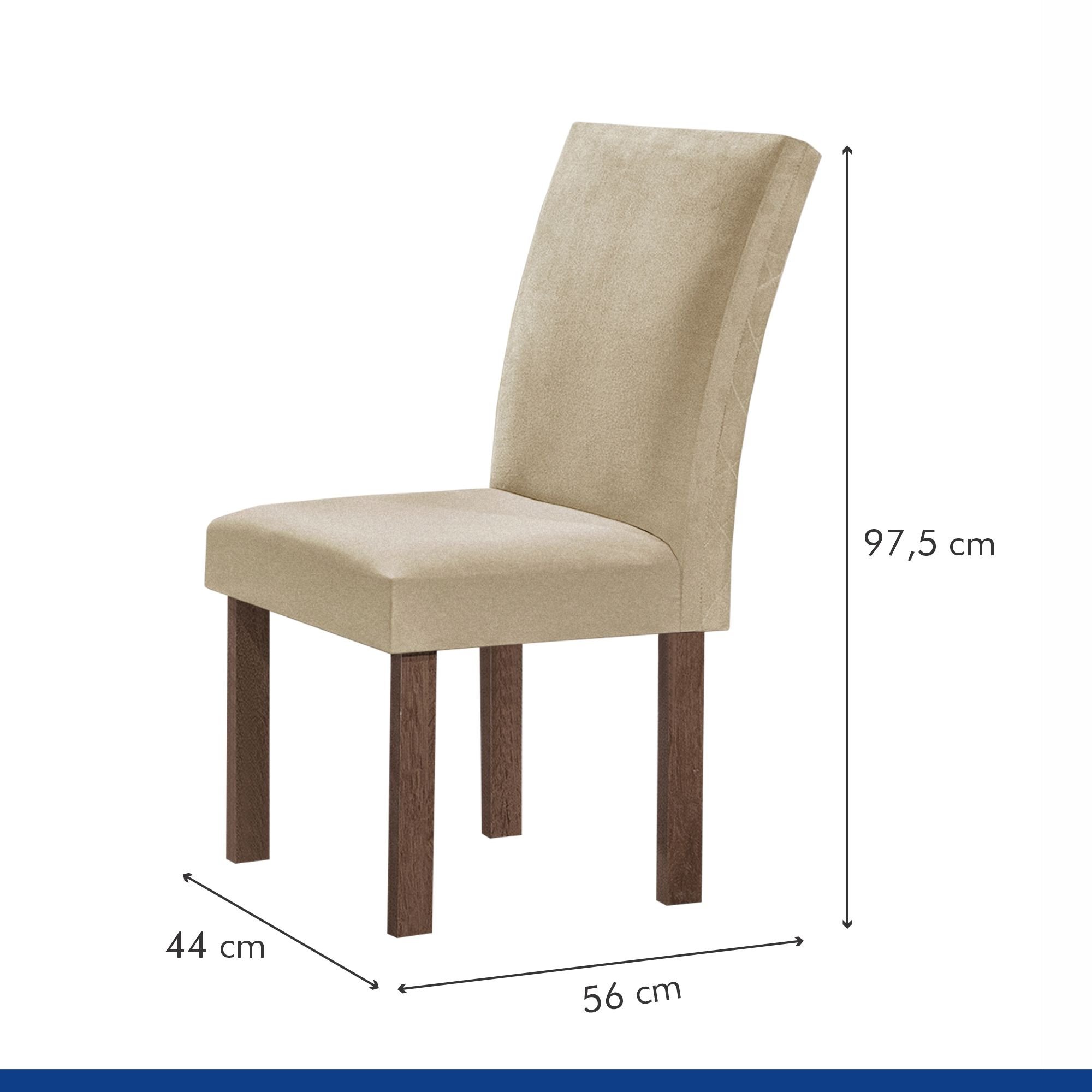Conjunto Mesa Tampo Smart Plus Vidro Kyra 120cmx90cm 4 Cadeiras Canela - 8