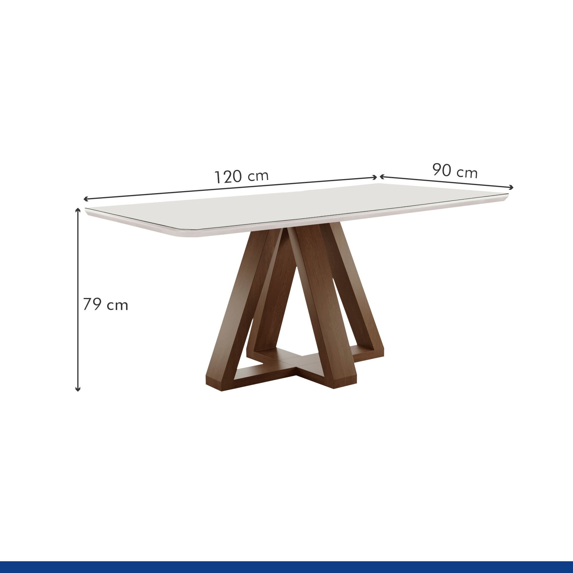 Conjunto Mesa Tampo Smart Plus Vidro Kyra 120cmx90cm 4 Cadeiras Canela - 7