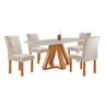Conjunto Mesa Tampo Smart Plus Vidro Kyra 120cmx90cm 4 Cadeiras Canela - 11