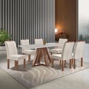Ver imagem 1 de Conjunto Mesa Tampo Smart Plus Vidro Kyra 170CMX90CM 6 Cadeiras Arizona