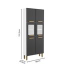 Ver imagem 2 de Armário de Aço 6 Portas 2 Vidros Grafite Bella Bertolini