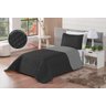 Cobre Leito Colcha Solteiro Infantil Menina Menino Roupa de Cama Realeza Dupla Face: Preto/Cinza - 1