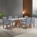 Ver imagem 2 de Conjunto Mesa Tampo Smart Plus Vidro Kyra 170cmx90cm 6 cadeiras Arizona