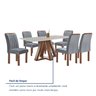 Conjunto Mesa Tampo Smart Plus Vidro Kyra 170cmx90cm 6 cadeiras Arizona - 9