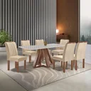 Ver imagem 2 de Conjunto Mesa Tampo Smart Plus Vidro Kyra 170cmx90cm 6 cadeiras Arizona