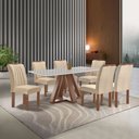 Ver imagem 1 de Conjunto Mesa Tampo Smart Plus Vidro Kyra 170CMX90CM 6 Cadeiras Arizona