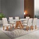 Ver imagem 2 de Conjunto Mesa Tampo Smart Plus Vidro Kyra 170cmx90cm 6 cadeiras Arizona