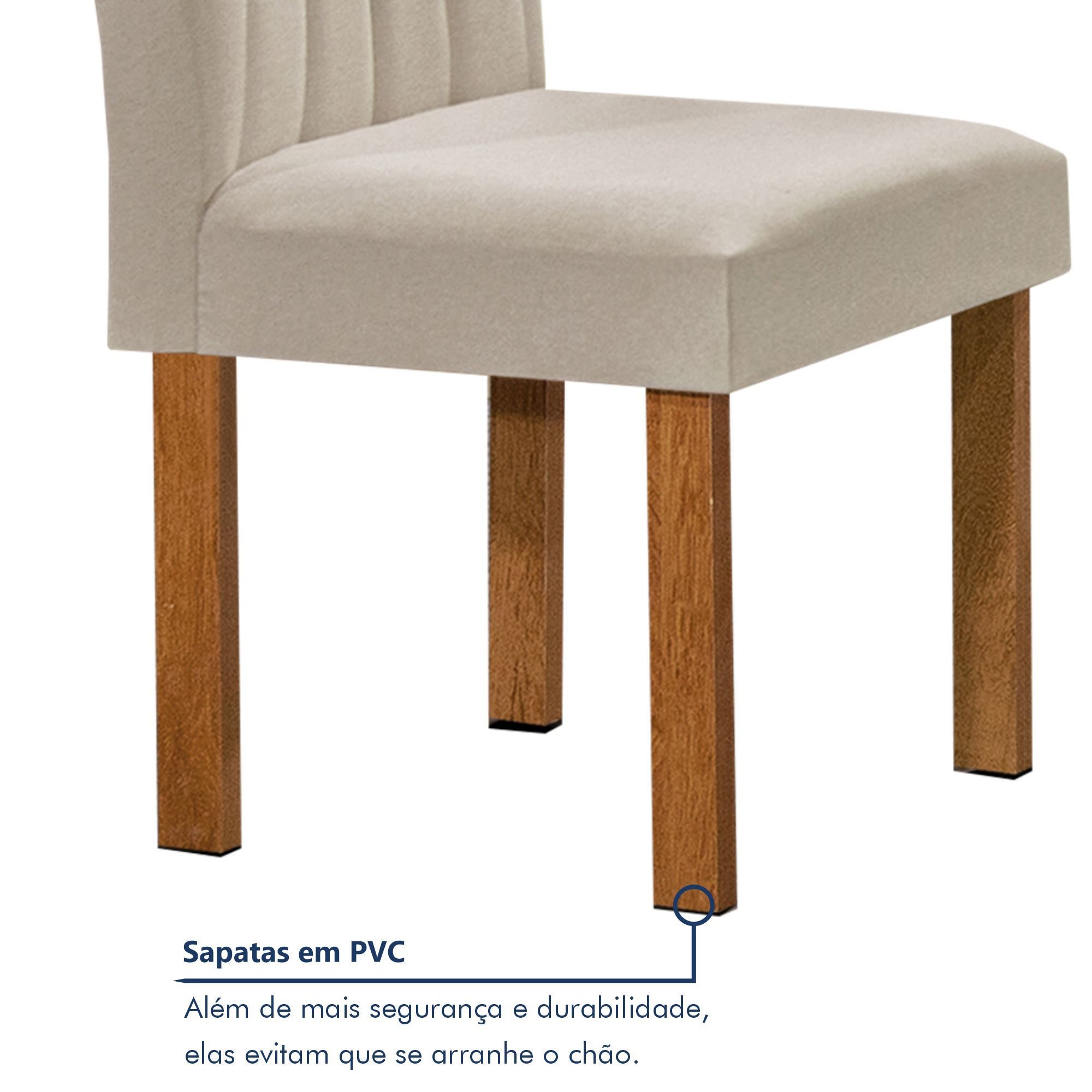 Conjunto Mesa Tampo Smart Plus Vidro Kyra 170cmx90cm 6 cadeiras Arizona - 7