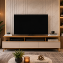 Ver imagem 1 de Rack para TV 70 Polegadas com 3 Gavetas Vivare Wood 1,80 m - Off White/Freijo