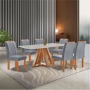 Ver imagem 1 de Conjunto Mesa Tampo Smart Plus Vidro Kyra 170CMX90CM 6 Cadeiras Arizona