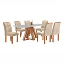 Ver imagem 3 de Conjunto Mesa Tampo Smart Plus Vidro Kyra 170CMX90CM 6 Cadeiras Arizona