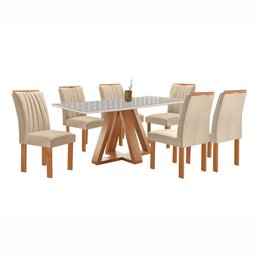 Conjunto Mesa Tampo Smart Plus Vidro Kyra 170cmx90cm 6 cadeiras Arizona - 15
