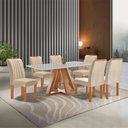 Ver imagem 1 de Conjunto Mesa Tampo Smart Plus Vidro Kyra 170CMX90CM 6 Cadeiras Arizona