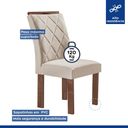 Ver imagem 5 de Conjunto Mesa Tampo Smart Plus Vidro Kyra 170CMX90CM 6 Cadeiras Arthus Bege/Chocolate/Off White/Suede