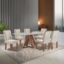 Ver imagem 1 de Conjunto Mesa Tampo Smart Plus Vidro Kyra 170CMX90CM 6 Cadeiras Arthus