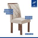 Ver imagem 4 de Conjunto Mesa Tampo Smart Plus Vidro Kyra 170CMX90CM 6 Cadeiras Arthus Bege/Chocolate/Off White/Suede