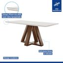 Ver imagem 2 de Conjunto Mesa Tampo Smart Plus Vidro Kyra 170CMX90CM 6 Cadeiras Arthus Bege/Chocolate/Off White/Suede