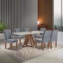 Ver imagem 1 de Conjunto Mesa Tampo Smart Plus Vidro Kyra 170CMX90CM 6 Cadeiras Arthus