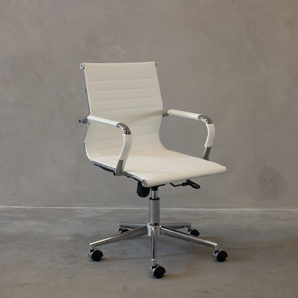 Ver imagem 5 de Kit 4 Cadeiras de Escritório Executiva Giratória Pu Branco