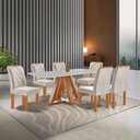 Ver imagem 1 de Conjunto Mesa Tampo Smart Plus Vidro Kyra 170CMX90CM 6 Cadeiras Arthus