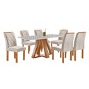 Ver imagem 2 de Conjunto Mesa Tampo Smart Plus Vidro Kyra 170CMX90CM 6 Cadeiras Arthus