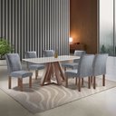 Ver imagem 1 de Conjunto Mesa Tampo Smart Plus Vidro Kyra 170CMX90CM 6 Cadeiras Canela