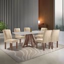 Ver imagem 1 de Conjunto Mesa Tampo Smart Plus Vidro Kyra 170CMX90CM 6 Cadeiras Canela