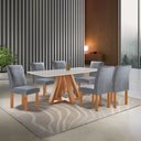Ver imagem 1 de Conjunto Mesa Tampo Smart Plus Vidro Kyra 170CMX90CM 6 Cadeiras Canela