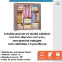 Ver imagem 4 de Guarda Roupa Dobrável Organizador Armário para Organizar Roupas - Bege