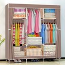 Ver imagem 1 de Guarda Roupa Dobrável Organizador Armário para Organizar Roupas - Bege