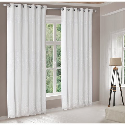 Cortina Voil Bordado com Forro 100% Blackout 5,20 M X 2,50 M Vitti Ambientes