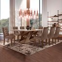 Ver imagem 1 de Conjunto Mesa com Vidro e 8 Cadeiras 200CMX90CM Barcelona Yescasa