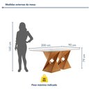 Ver imagem 3 de Conjunto Mesa com Vidro e 8 Cadeiras 200CMX90CM Barcelona Yescasa