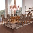 Ver imagem 1 de Conjunto Mesa com Vidro e 8 Cadeiras 200CMX90CM Barcelona Yescasa