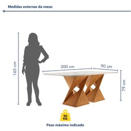 Conjunto Mesa com Vidro e 8 Cadeiras 200cmx90cm Barcelona Yescasa - 9