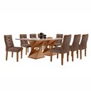 Ver imagem 2 de Conjunto Mesa com Vidro e 8 Cadeiras 200CMX90CM Barcelona Yescasa