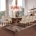 Ver imagem 1 de Conjunto Mesa com Vidro e 8 Cadeiras 200CMX90CM Barcelona Yescasa