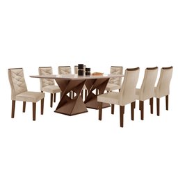 Conjunto Mesa com Vidro e 8 Cadeiras 200cmx90cm Barcelona Yescasa - 14
