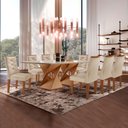 Ver imagem 1 de Conjunto Mesa com Vidro e 8 Cadeiras 200CMX90CM Barcelona Yescasa