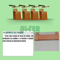 Kit Prático para Porta de Correr 80cm Trilho Cereja - 1,60m + 1 Par de Concha - 6