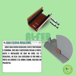 Kit Prático para Porta de Correr 80cm Trilho Cereja - 1,60m + 1 Par de Concha - 8