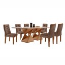 Ver imagem 2 de Conjunto Mesa com Vidro e 6 Cadeiras 170CMX90CM Barcelona Yescasa
