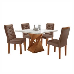 Conjunto Mesa Quadrada com Vidro e 4 Cadeiras 100cmx100cm Barcelona Yescasa - 14